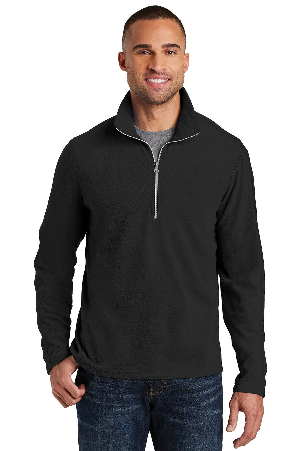 Port Authority Microfleece 1/2-Zip Customized Pullovers, Black