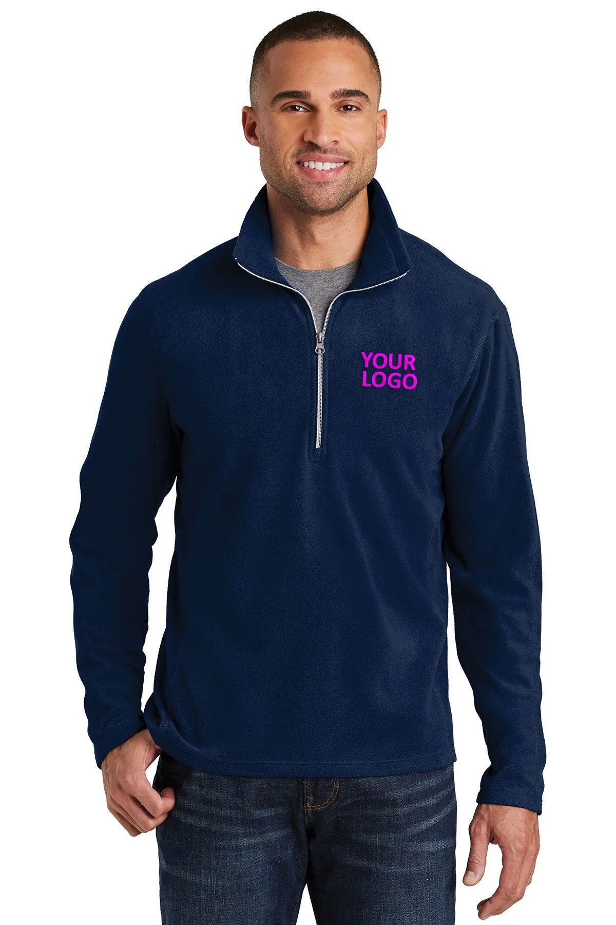 Port Authority Microfleece 1/2-Zip Customized Pullovers, True Navy