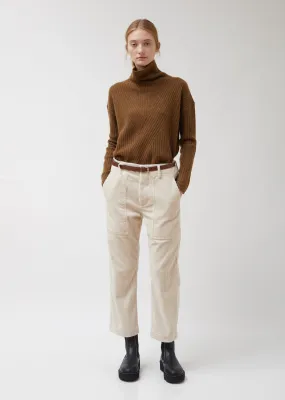 Porter Straight Pants in White Corduroy