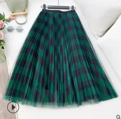 Pre Order:  Plaid Maxi Tulle Skirt