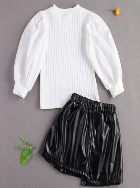 Princess Vegan Leather Skirt Set