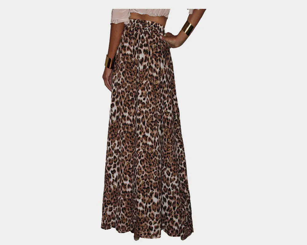 Print Pleated Long Skirt - The St. Barth