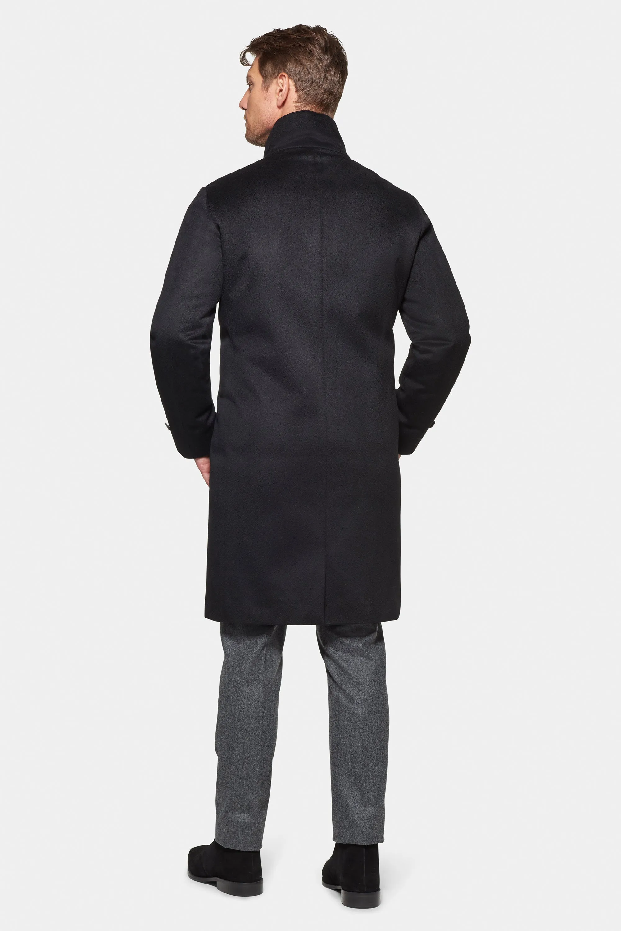 Pure Cashmere Topcoat, Black