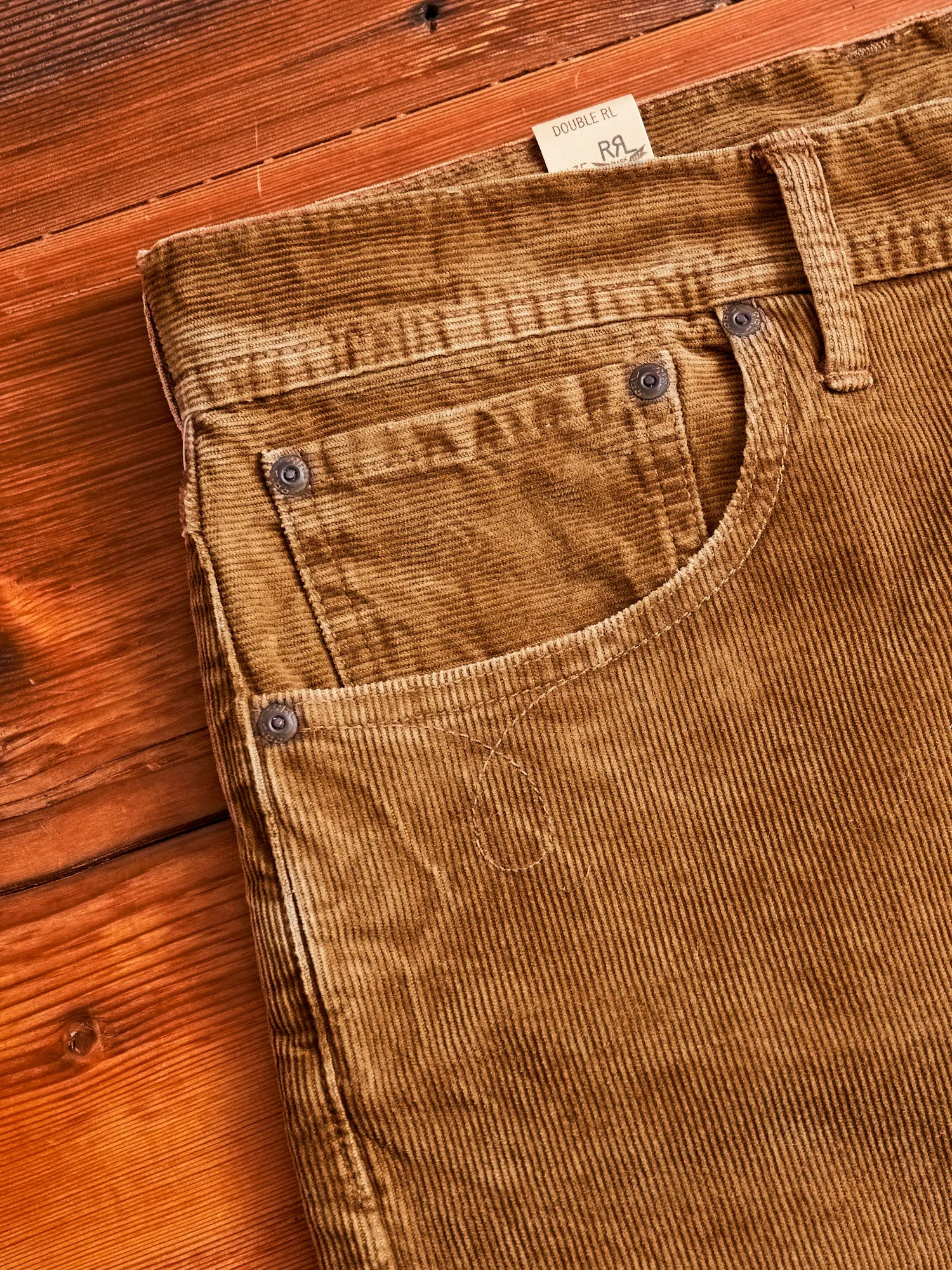 "Ro-Buck" Straight Fit Corduroy Pants in Tan