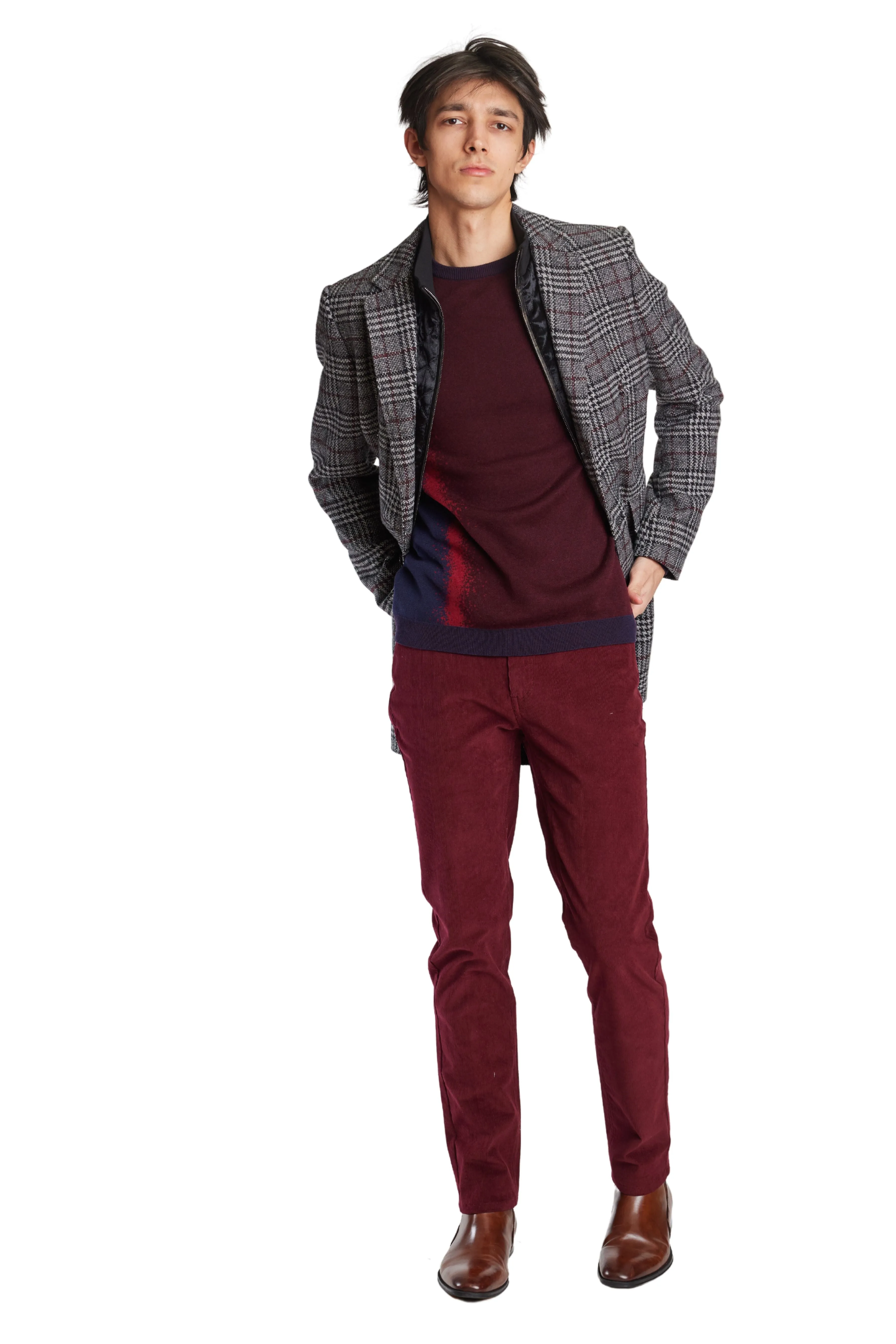 Rebel 5 Pocket Cords - Burgundy Cord