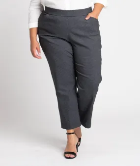 Roz & Ali Superstretch Black Grid Pull On Ankle Pants - Plus