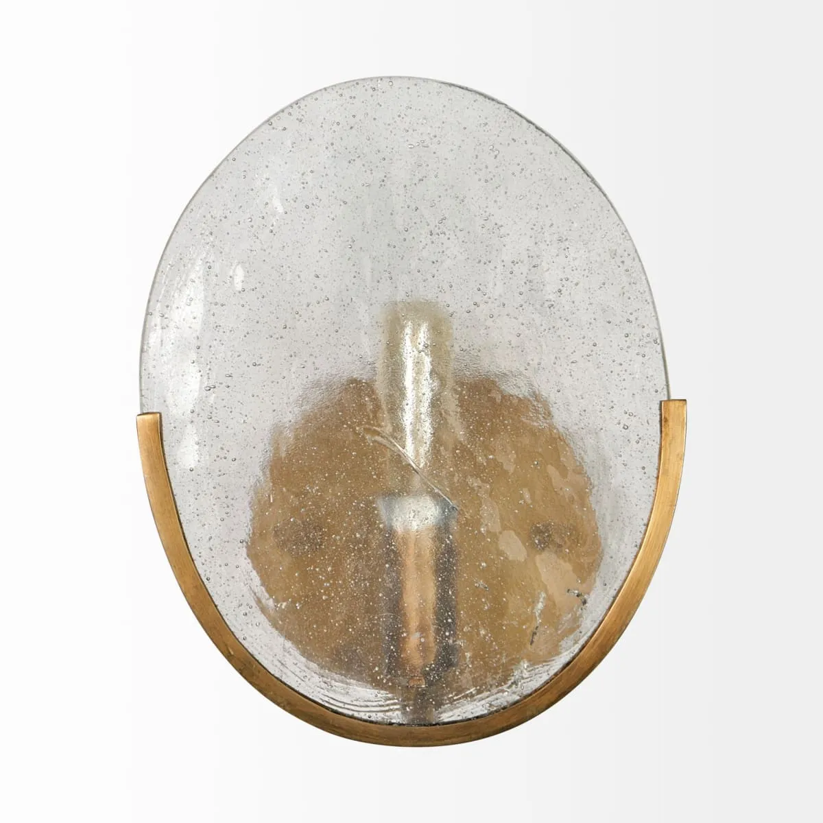 Rubeus Wall Sconce Brass Metal | Frosted Glass