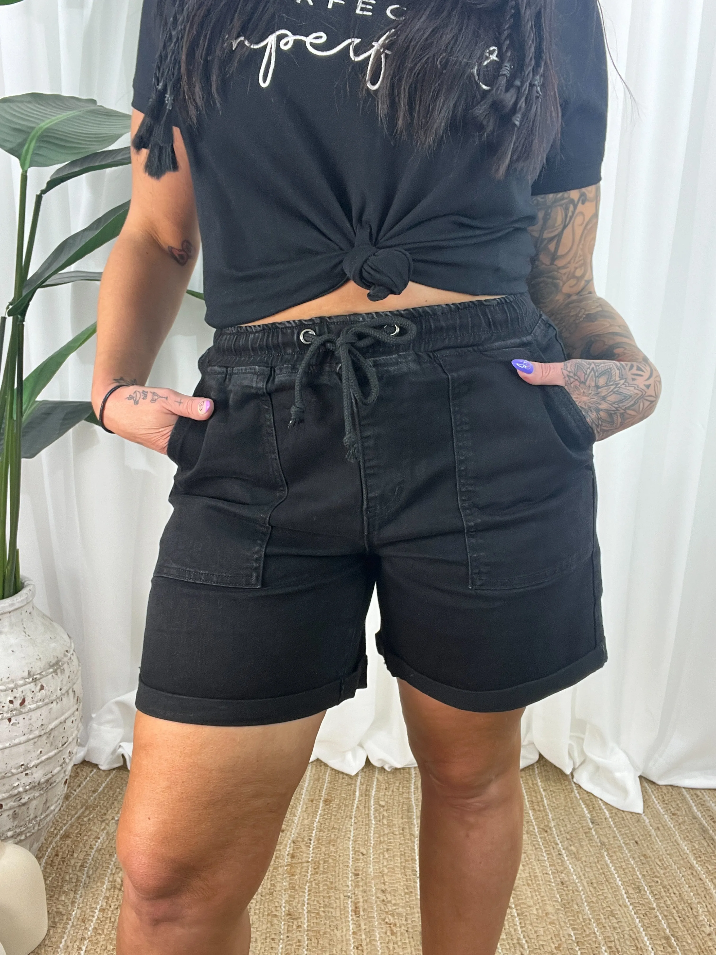 Sammy Denim Shorts - Black