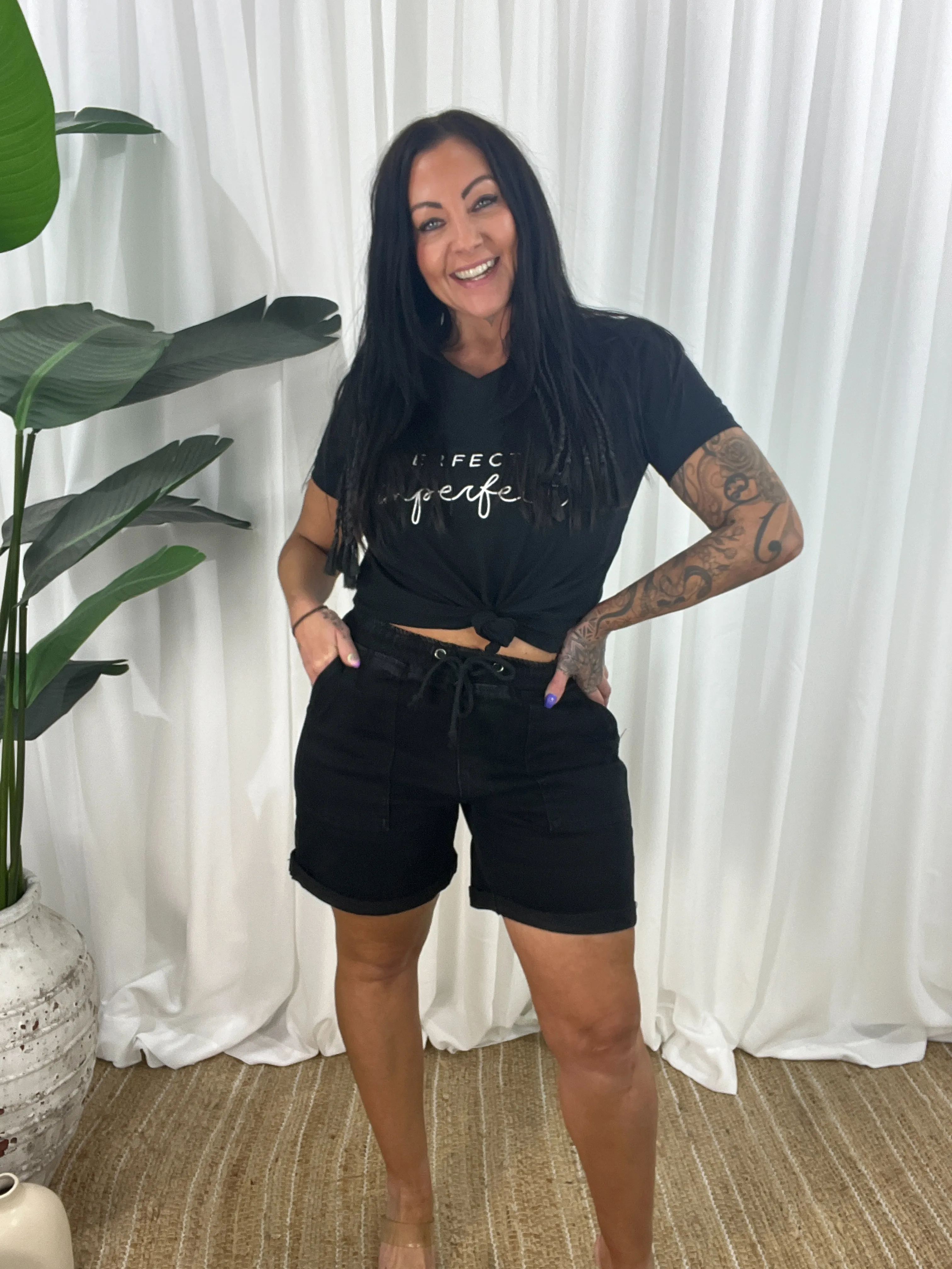 Sammy Denim Shorts - Black