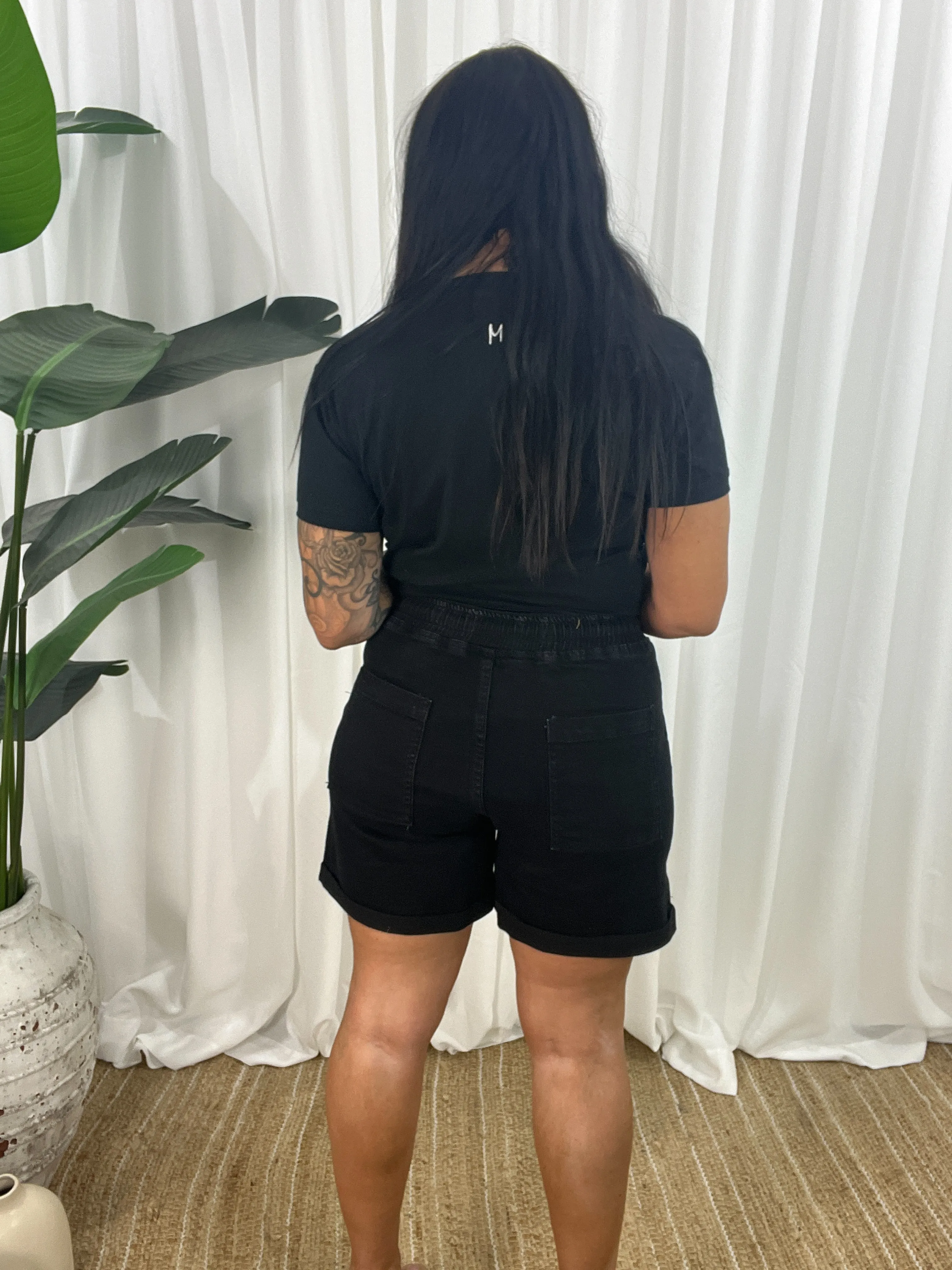 Sammy Denim Shorts - Black