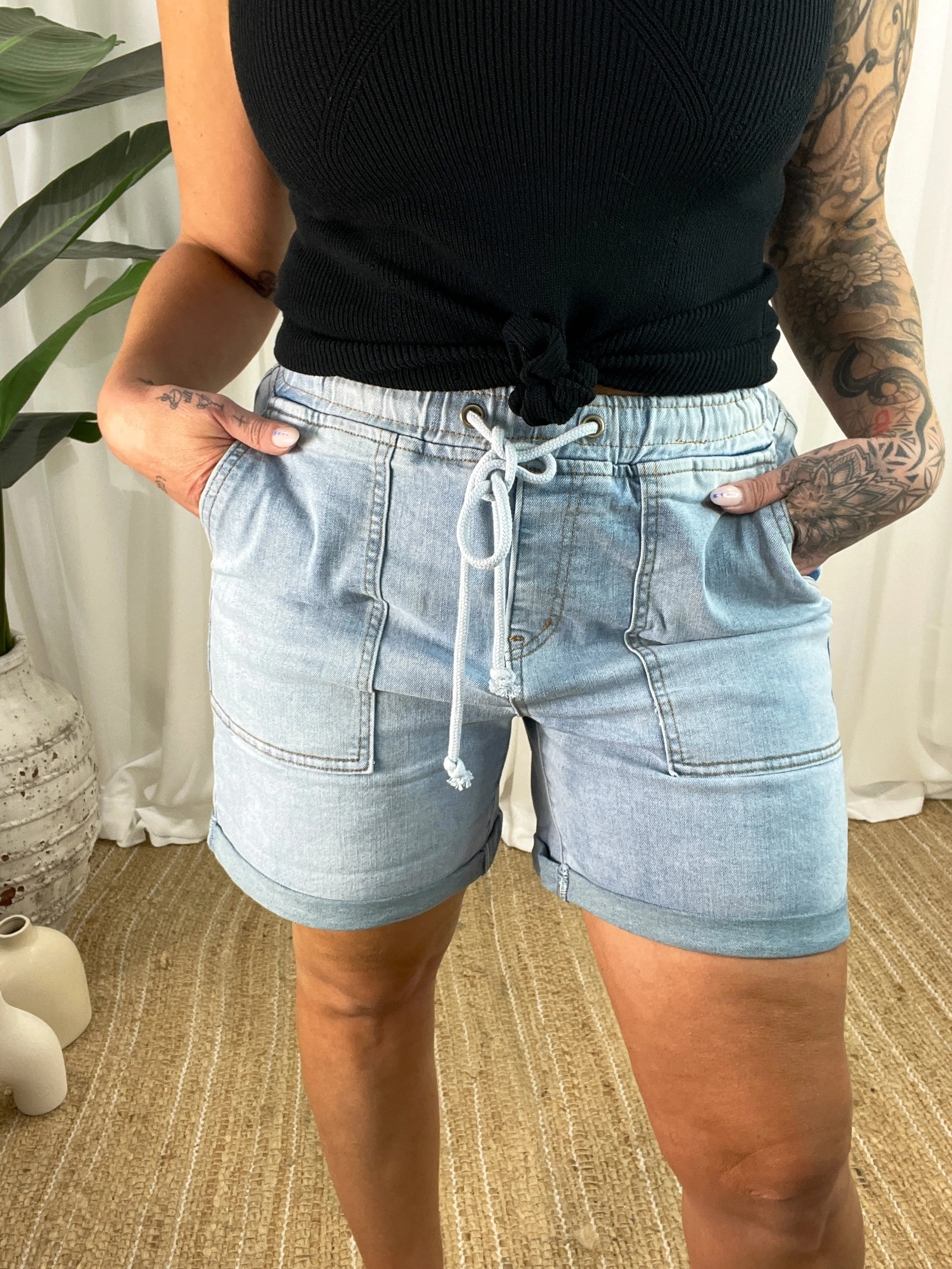 Sammy Denim Shorts - Washed Blue