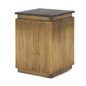 Satima Accent Table Black Marble | Gold Metal