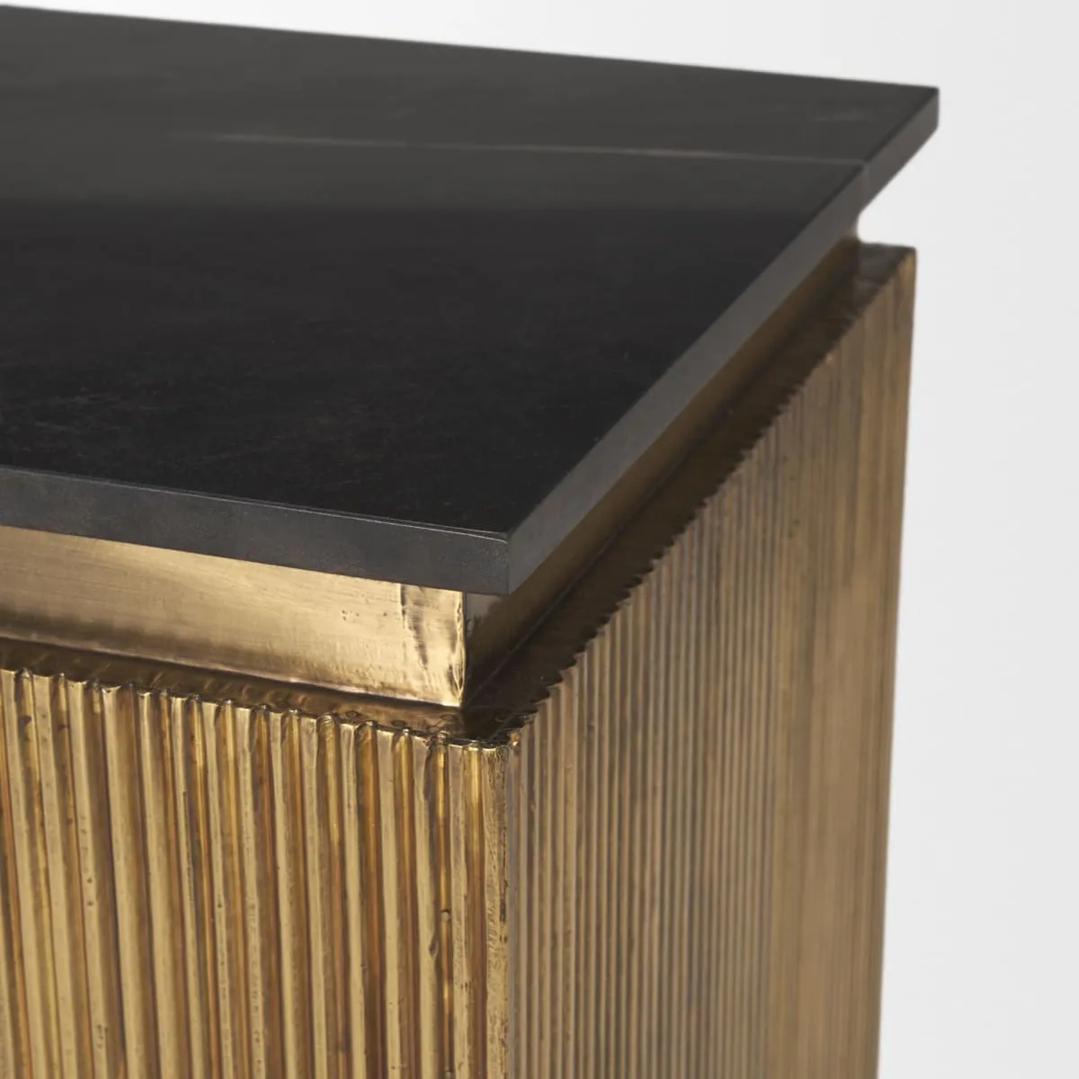 Satima Accent Table Black Marble | Gold Metal