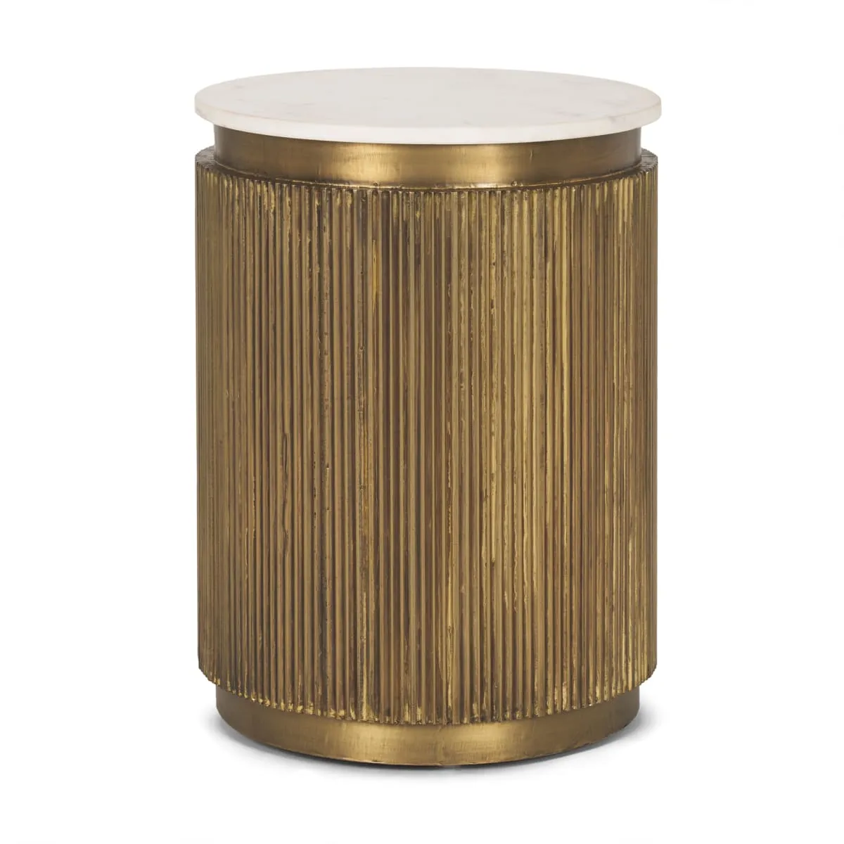 Satima Accent Table White Marble | Gold Metal