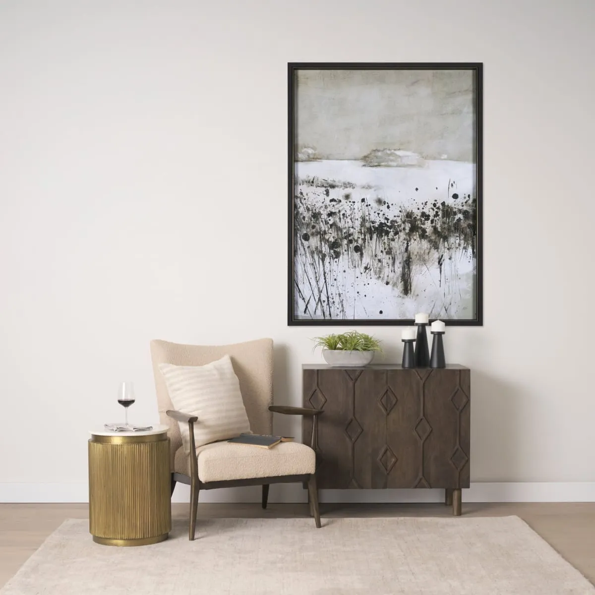 Satima Accent Table White Marble | Gold Metal