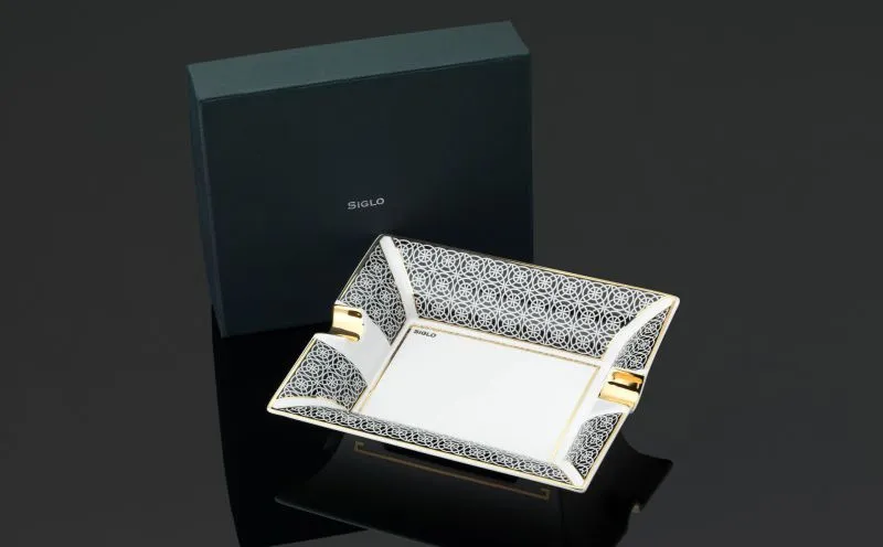 Siglo Opulent Gold Two Cigar Ashtray