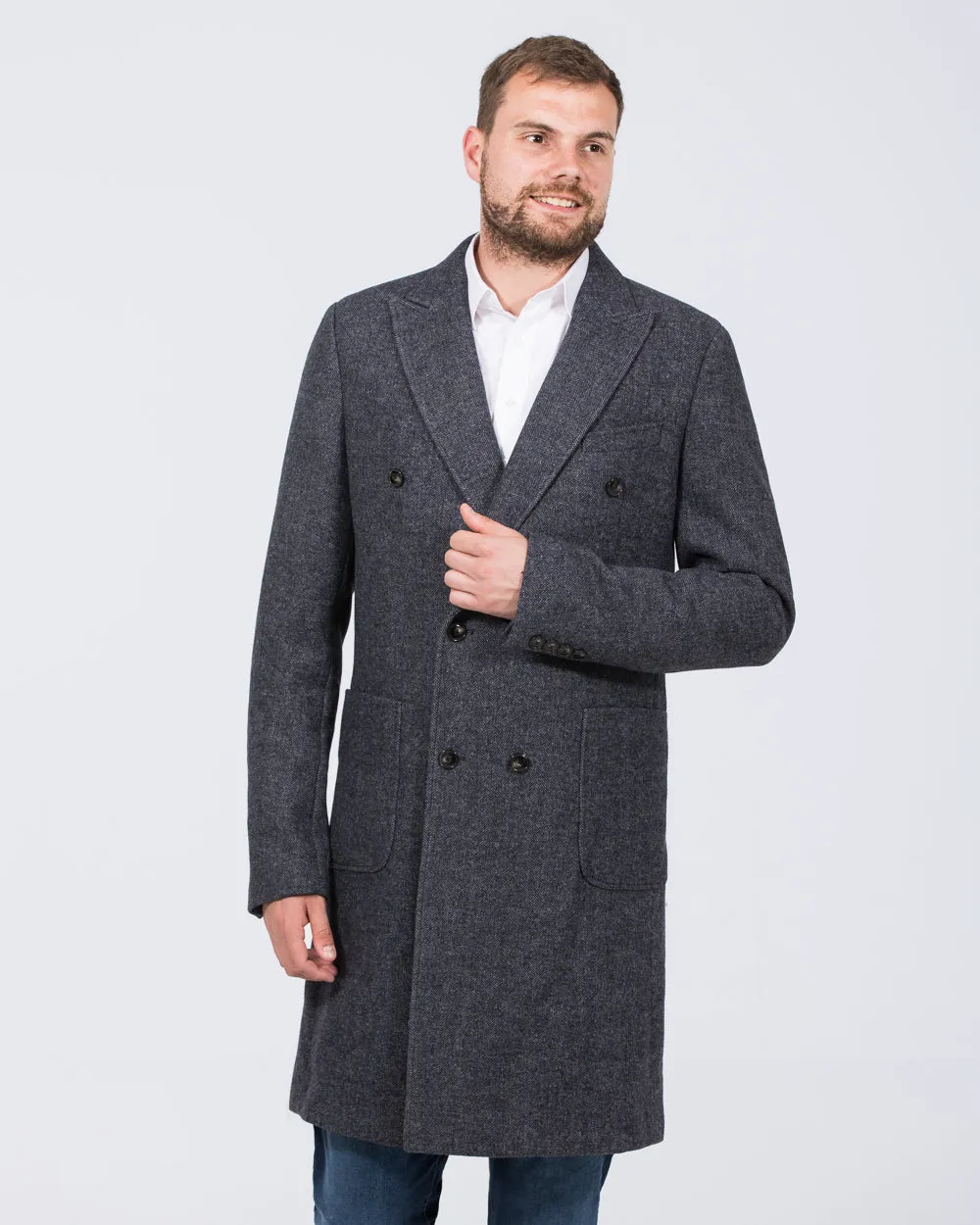 Skopes Edgley Tall Overcoat (grey herringbone)