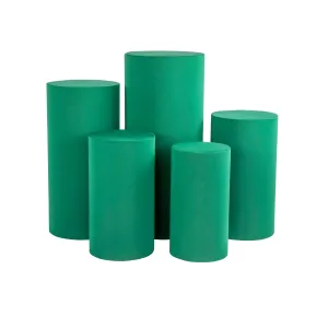 Spandex Pillar Covers for Metal Cylinder Pedestal Stands 5 pcs/set - Emerald Green