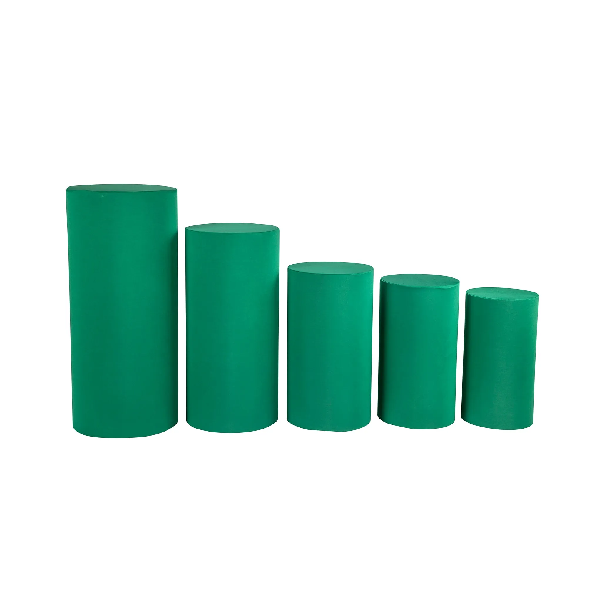 Spandex Pillar Covers for Metal Cylinder Pedestal Stands 5 pcs/set - Emerald Green