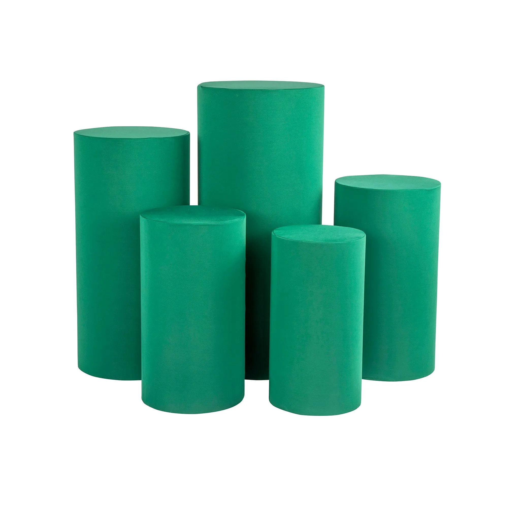 Spandex Pillar Covers for Metal Cylinder Pedestal Stands 5 pcs/set - Emerald Green