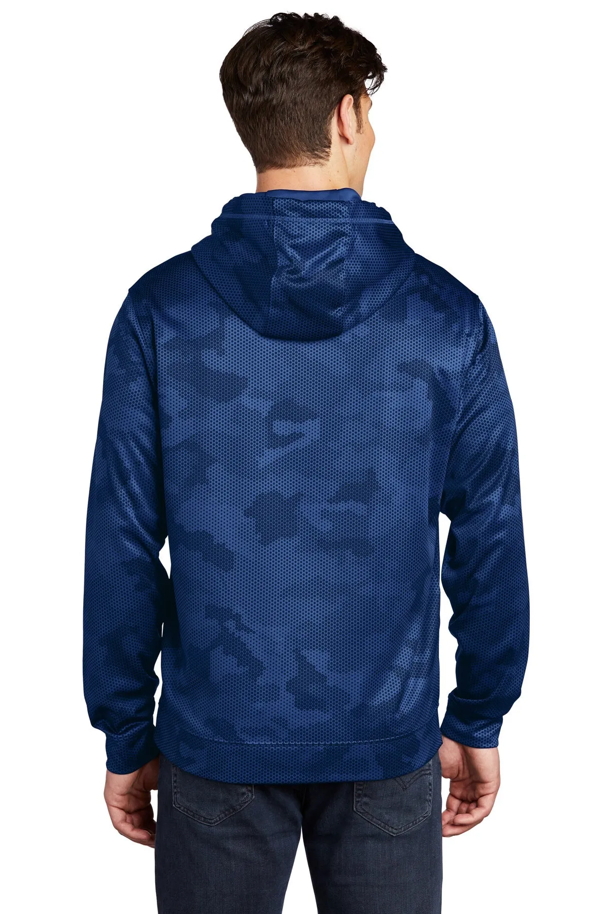 Sport-Tek Sport-Wick CamoHex Fleece Custom Hooded Pullovers, True Royal