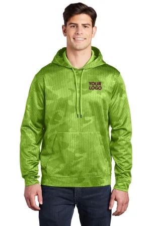 Sport-Tek Sport-Wick CamoHex Fleece Customized Hooded Pullovers, Lime Shock