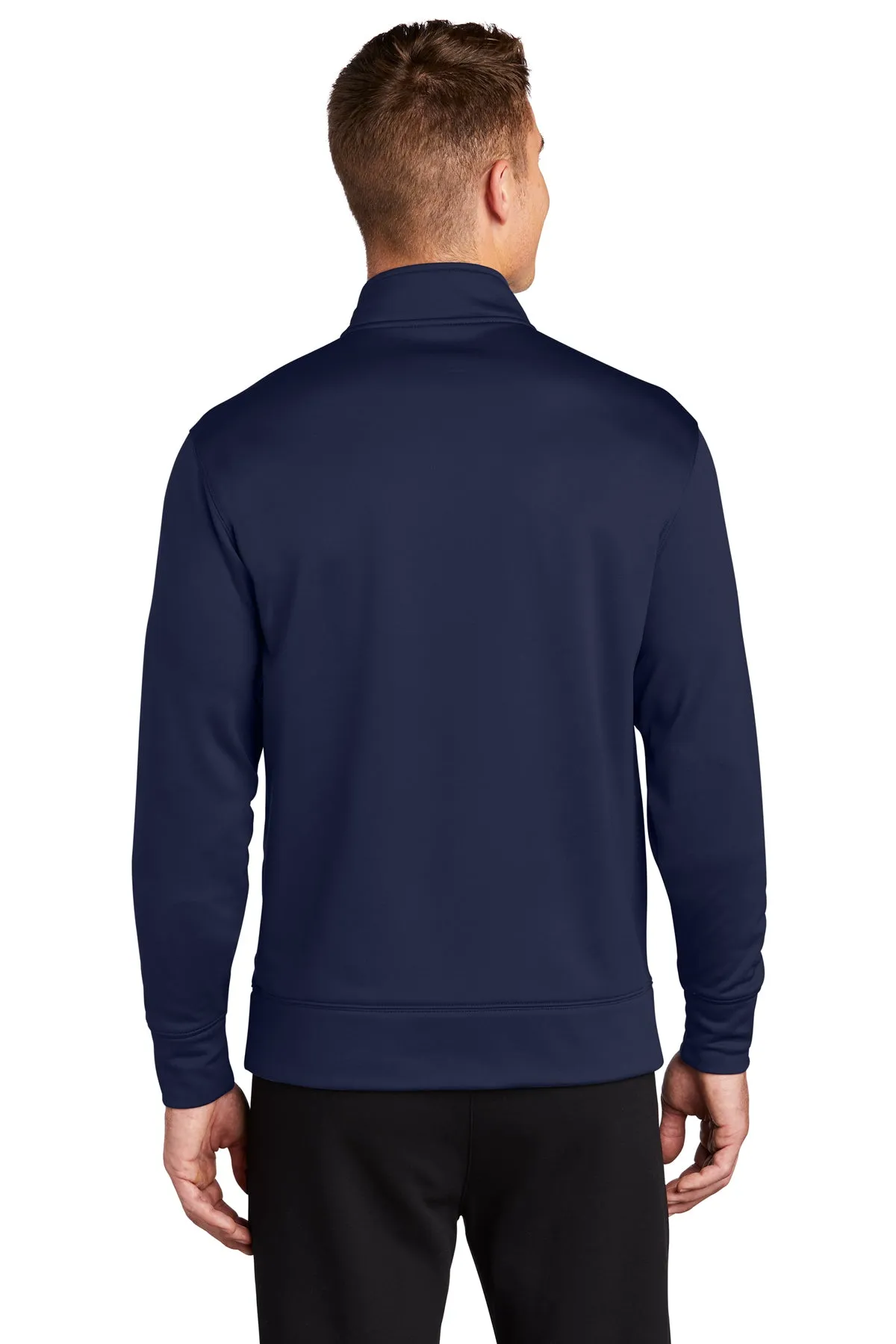 Sport-Tek Sport-Wick Fleece Branded Full-Zip Jackets, Navy