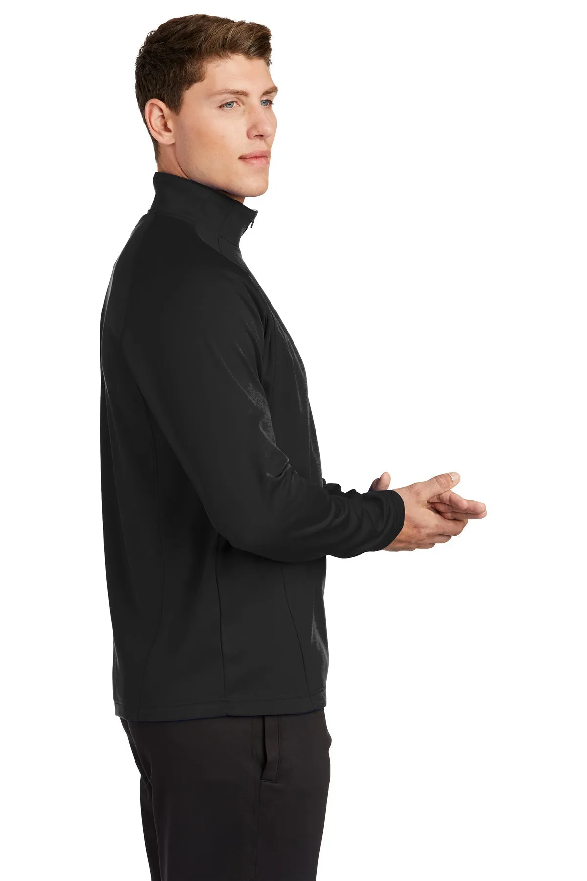 Sport-Tek Sport-Wick Fleece Custom 1/4-Zip Pullovers, Black/Silver