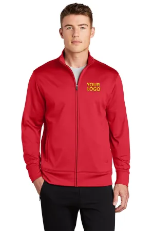 Sport-Tek Sport-Wick Fleece Customized Full-Zip Jackets, Deep Red