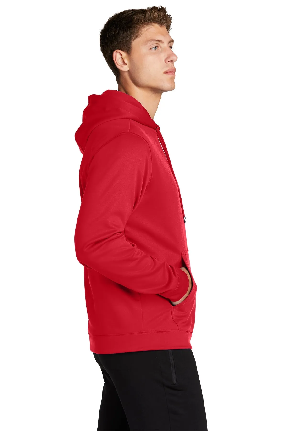 Sport-Tek Sport-Wick Fleece Customized Hooded Pullovers, Deep Red