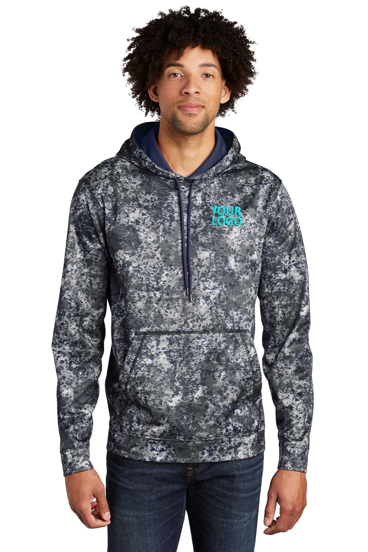 Sport-Tek Sport-Wick Mineral Freeze Fleece Customized Hooded Pullovers, True Navy