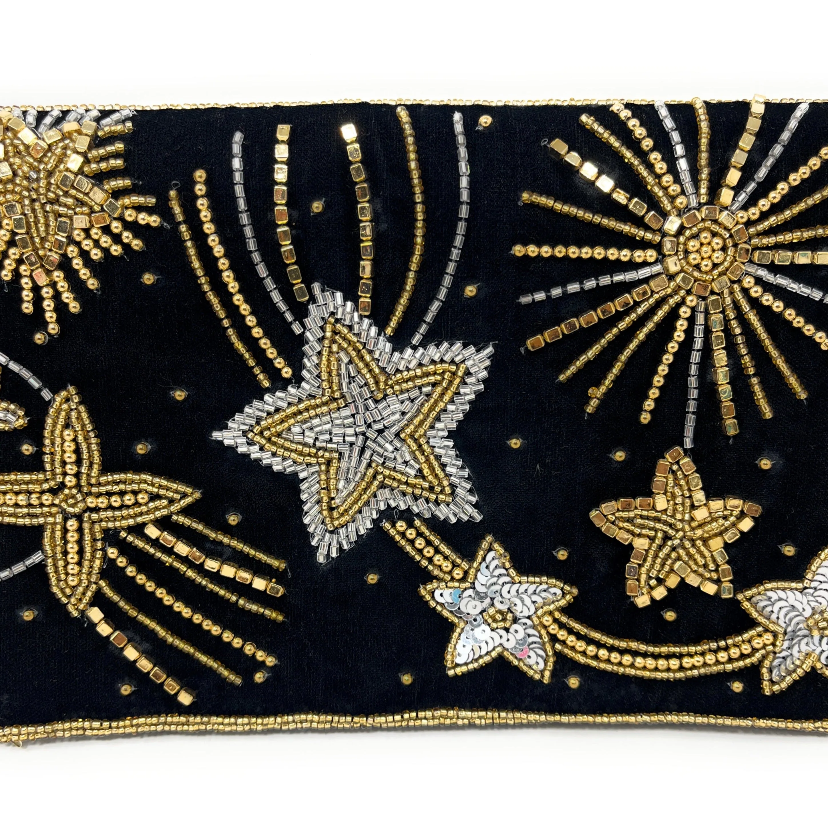 Starlight Velvet Beaded Clutch Purse