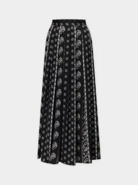 Stitched Down Pleated Skirt-Paisley