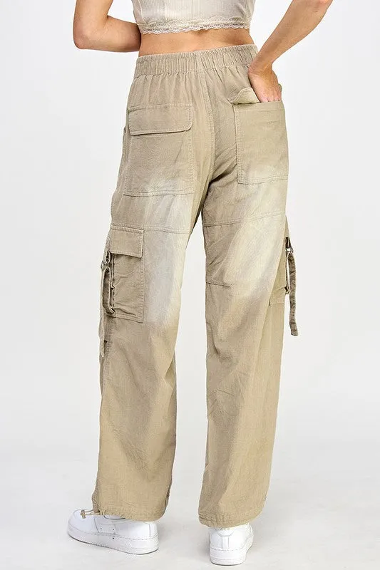 Stone Corduroy Cargo Pants