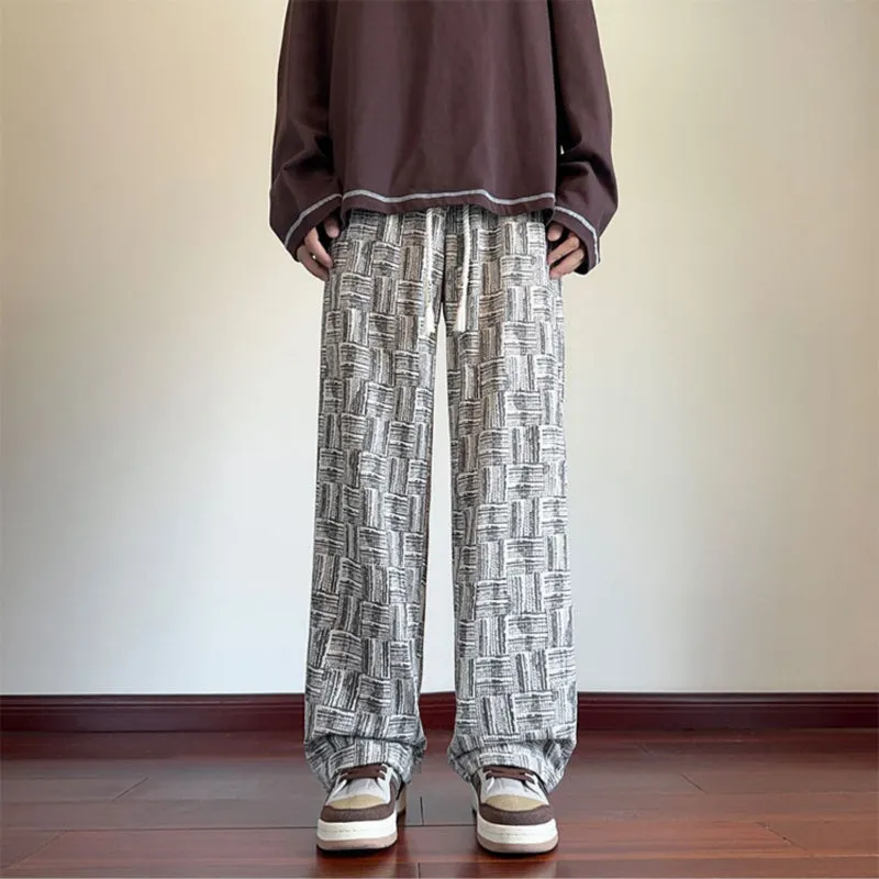 Straight Striped Corduroy Loose Wide Leg Casual Pants