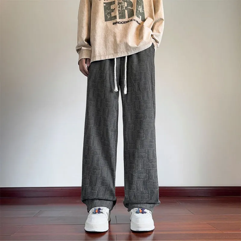 Straight Striped Corduroy Loose Wide Leg Casual Pants