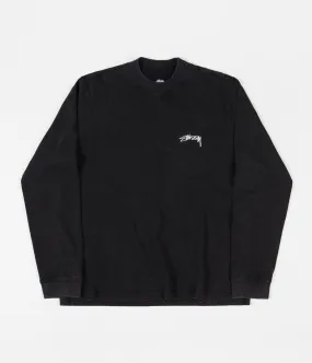 Stussy Big Stock Mockneck Long Sleeve T-Shirt - Black