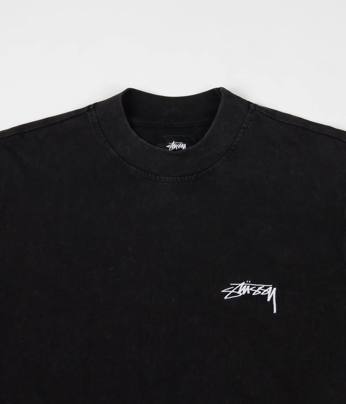 Stussy Big Stock Mockneck Long Sleeve T-Shirt - Black