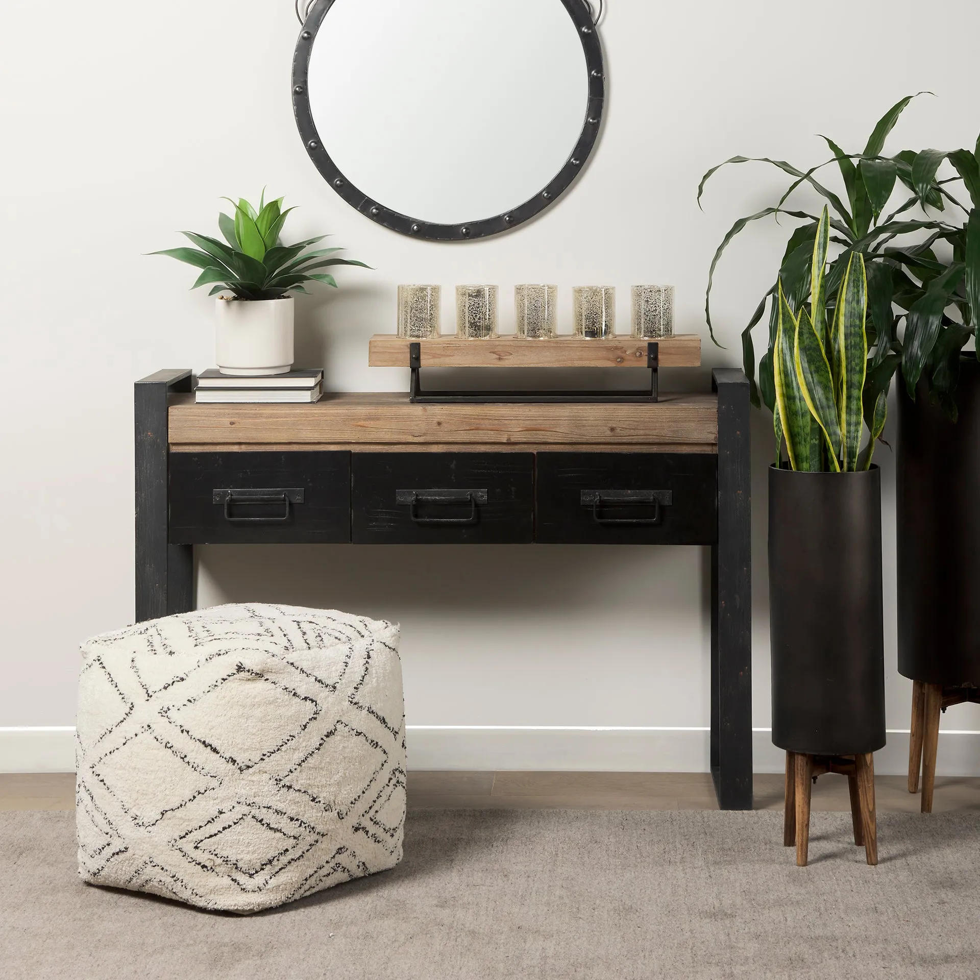 Tapir Pouf Beige Cotton