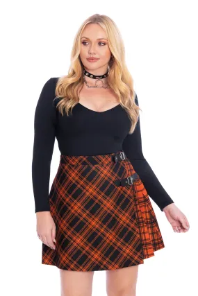 Tartan Punk Orange Skater Kilt