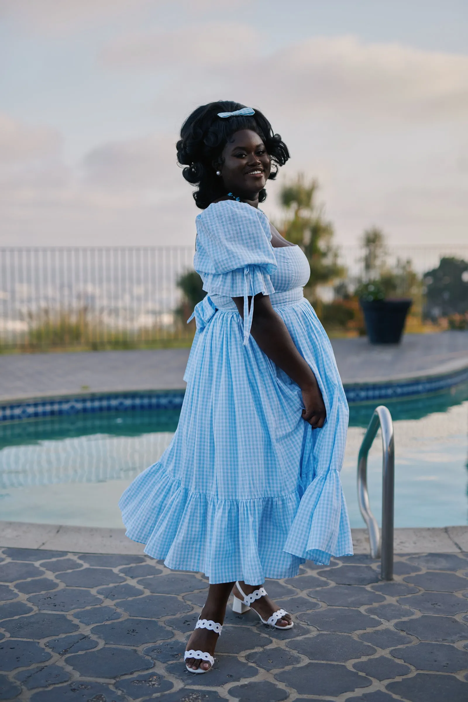 The Blue Gingham Market Dress