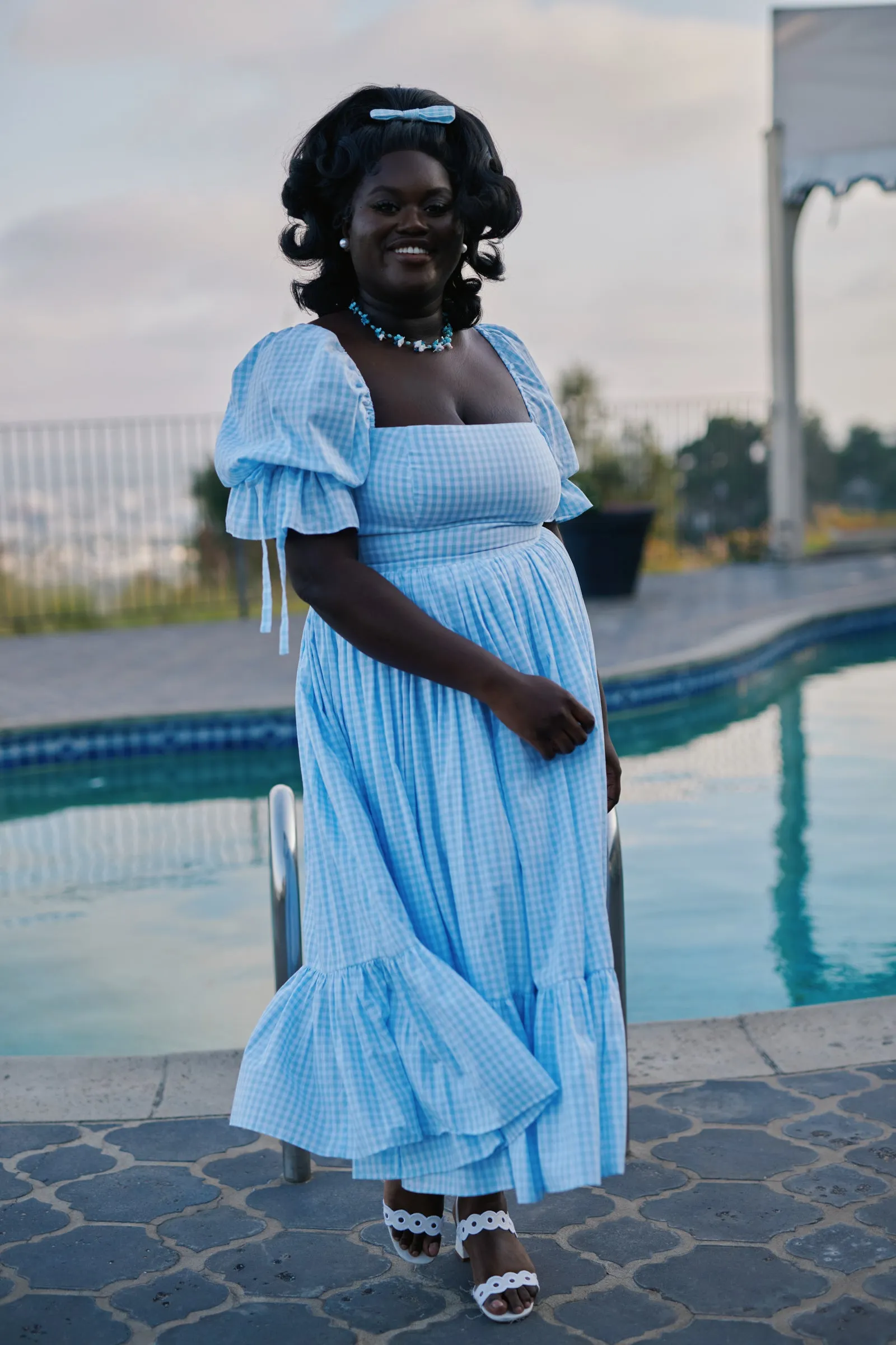 The Blue Gingham Market Dress