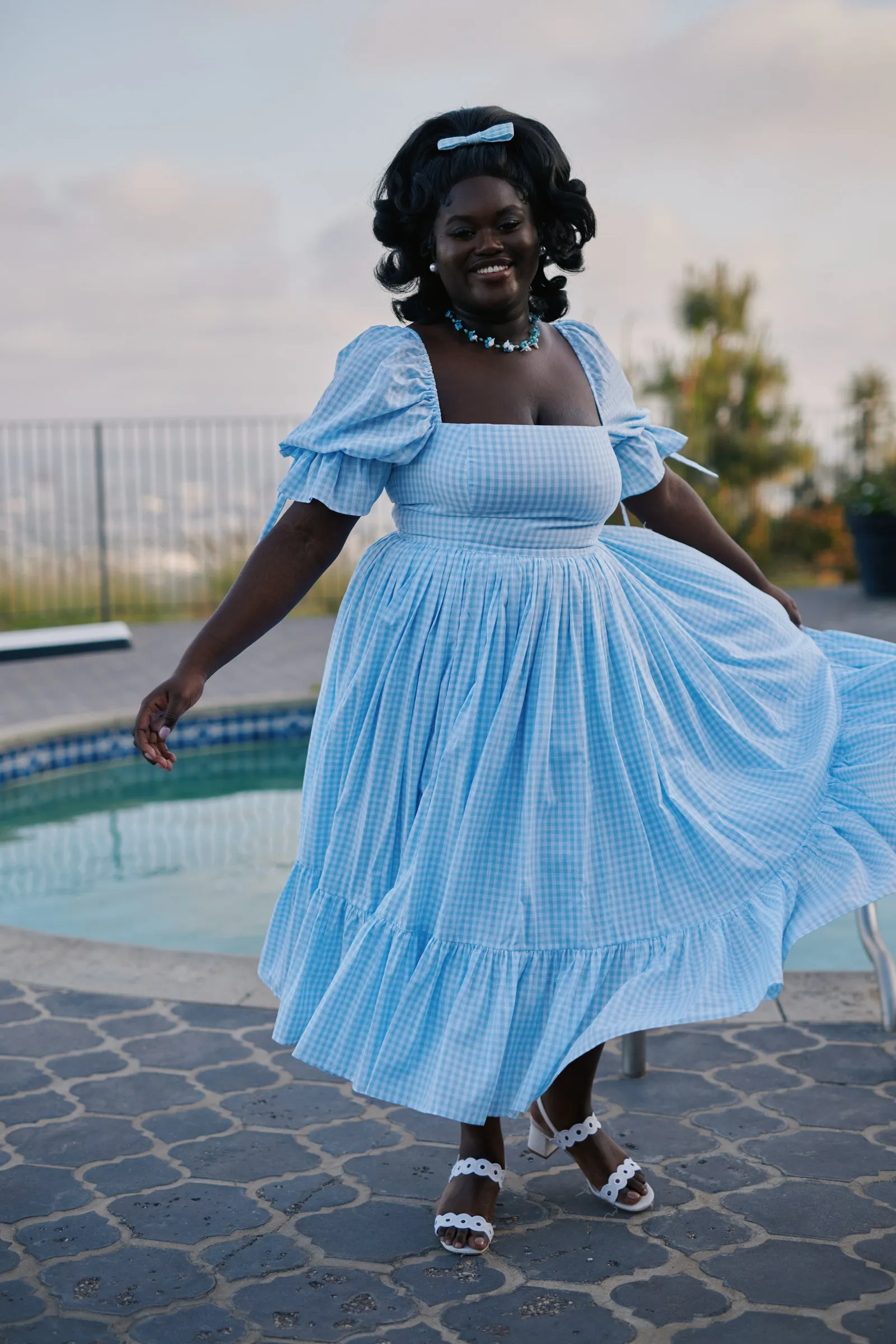 The Blue Gingham Market Dress