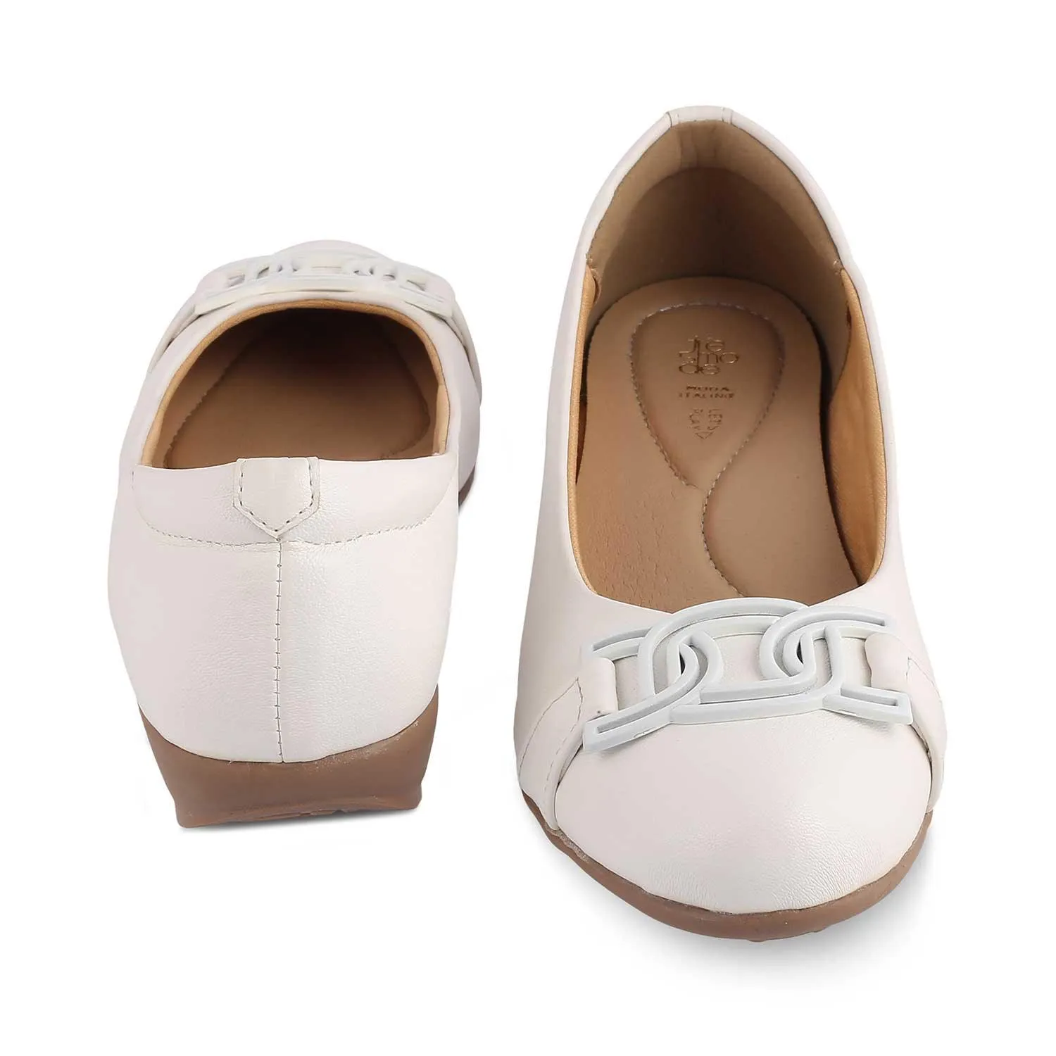 The Geom White Women's Dress Ballerinas Tresmode