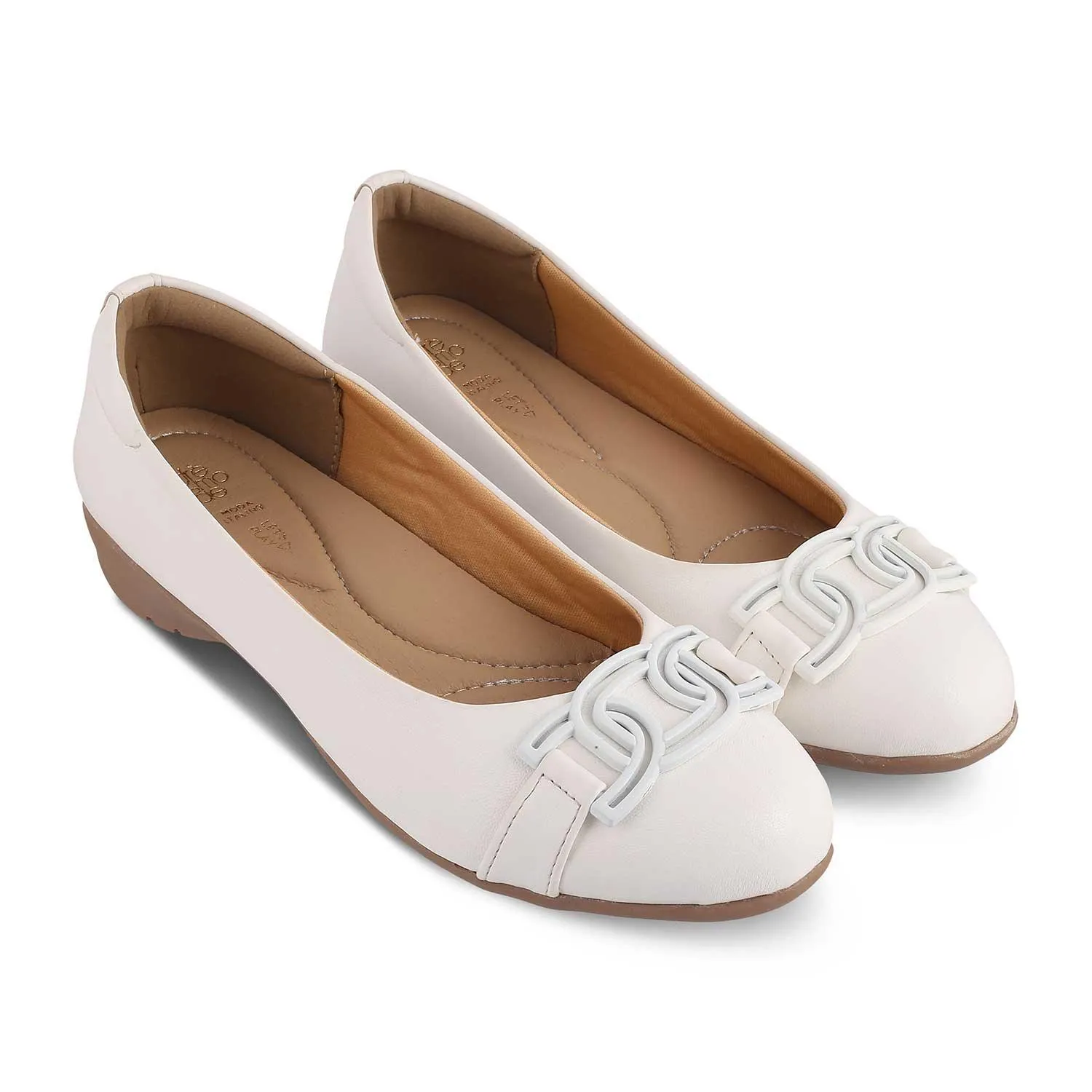 The Geom White Women's Dress Ballerinas Tresmode