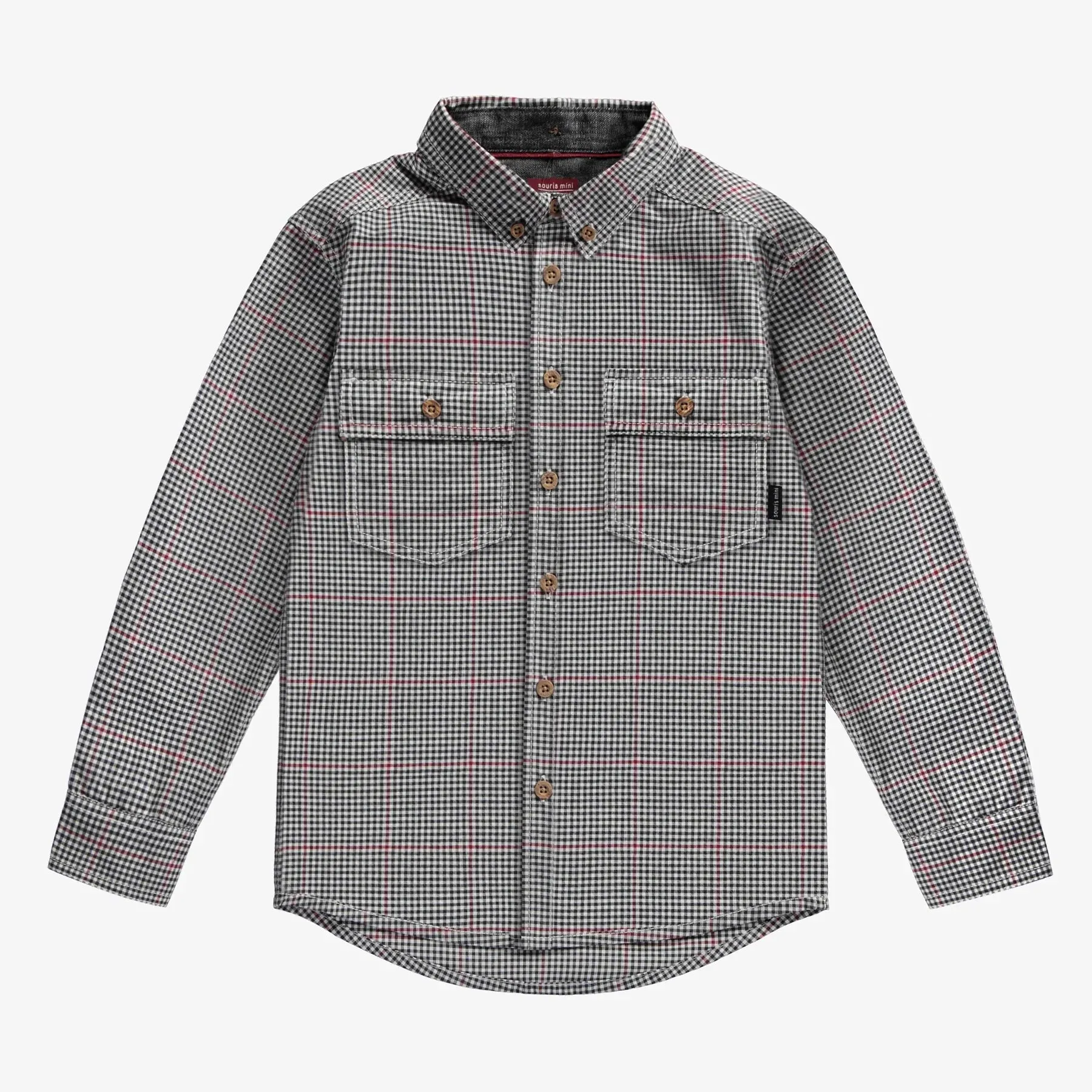 The Gerald Micro Houndstooth Poplin Shirt - KIDS