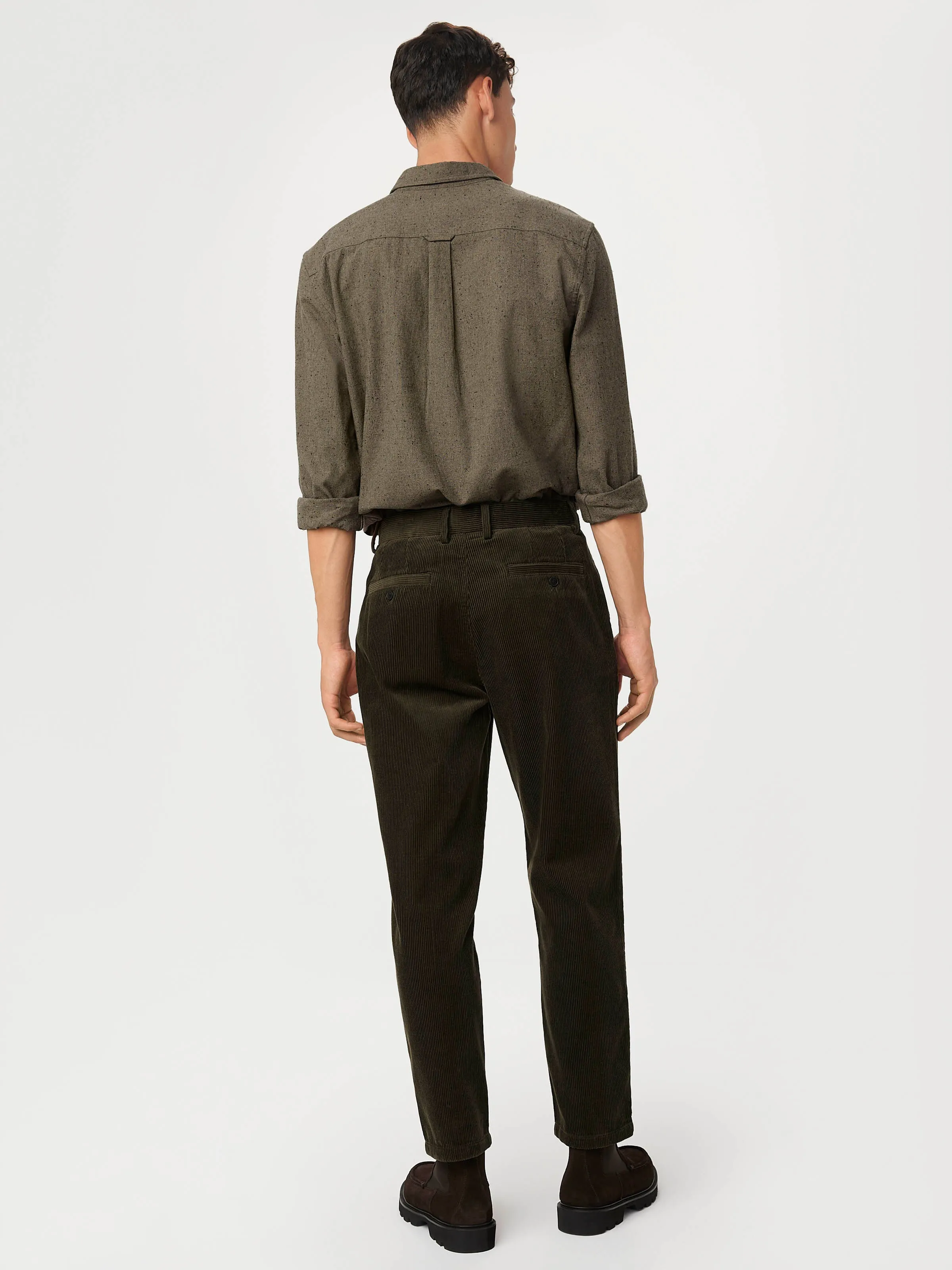 The Jamie Tapered Corduroy Pant in Dark Taupe