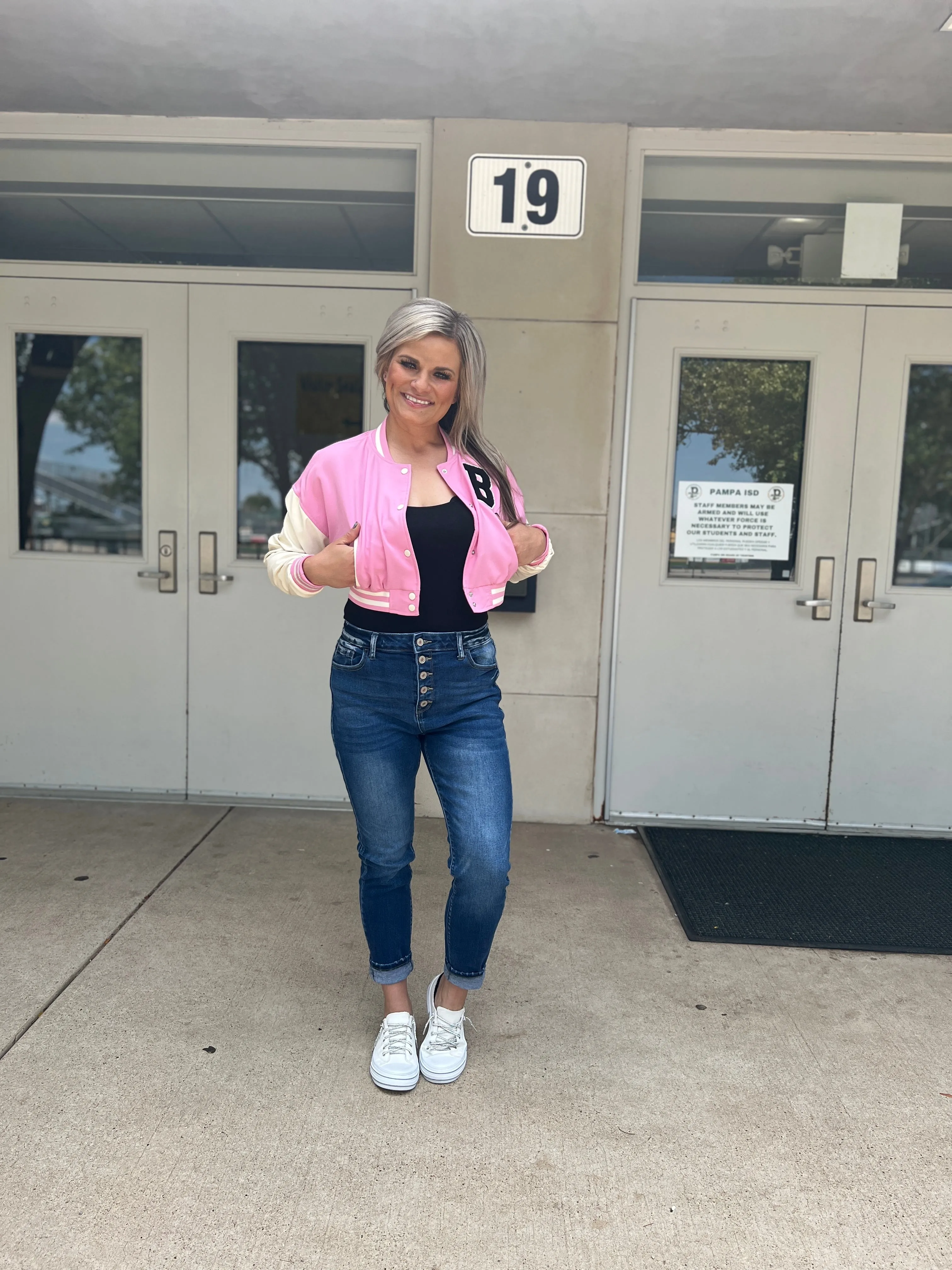 The Pink B Varsity Letterman Jacket*