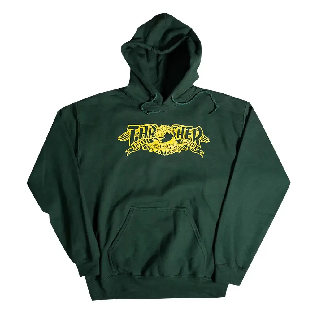 Thrasher x Anti-Hero Mag Banner Pullover Hoodie Forrest Green