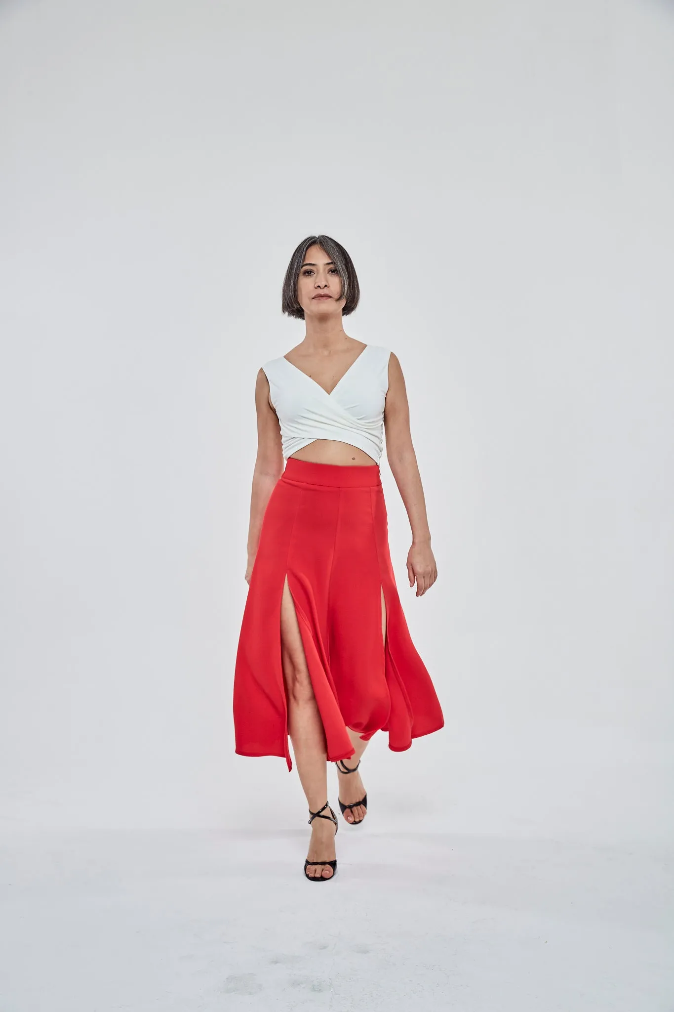 Touchline Tango Skirt / Flared Skirt Series : Double Slit